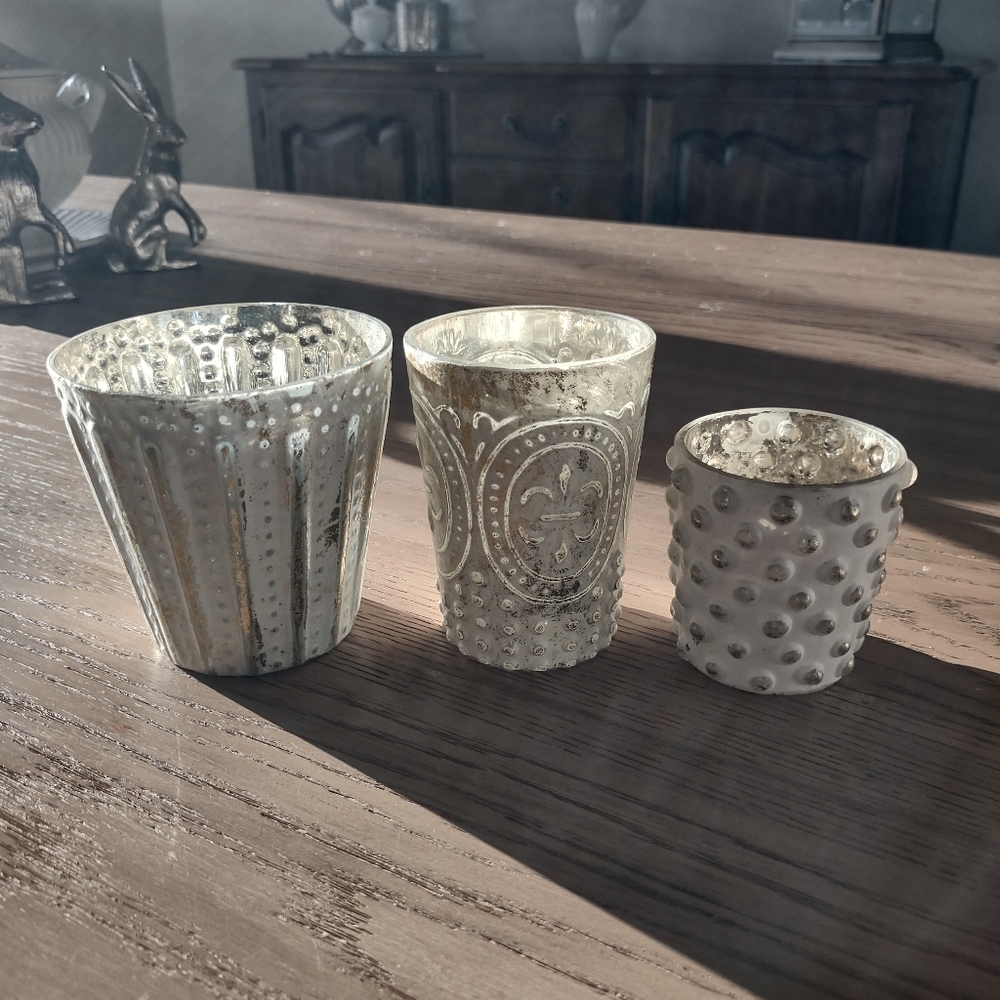 Pottery Barn votive set of 3